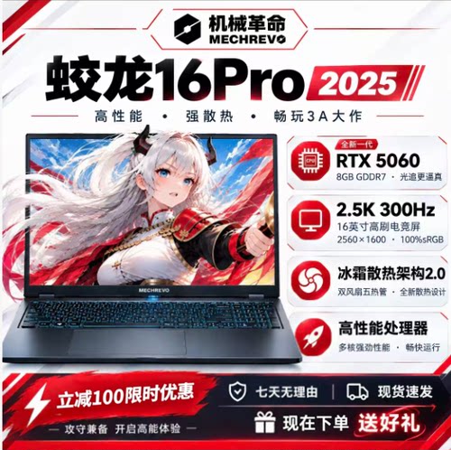 MECHREVO/机械革命蛟龙16Pro游戏本笔记本电脑2.5K高刷RTX显卡