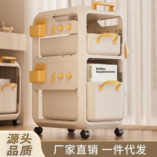 可移动小推车桌下书包置物架子书本收纳神器家用落地放书包滑轮柜