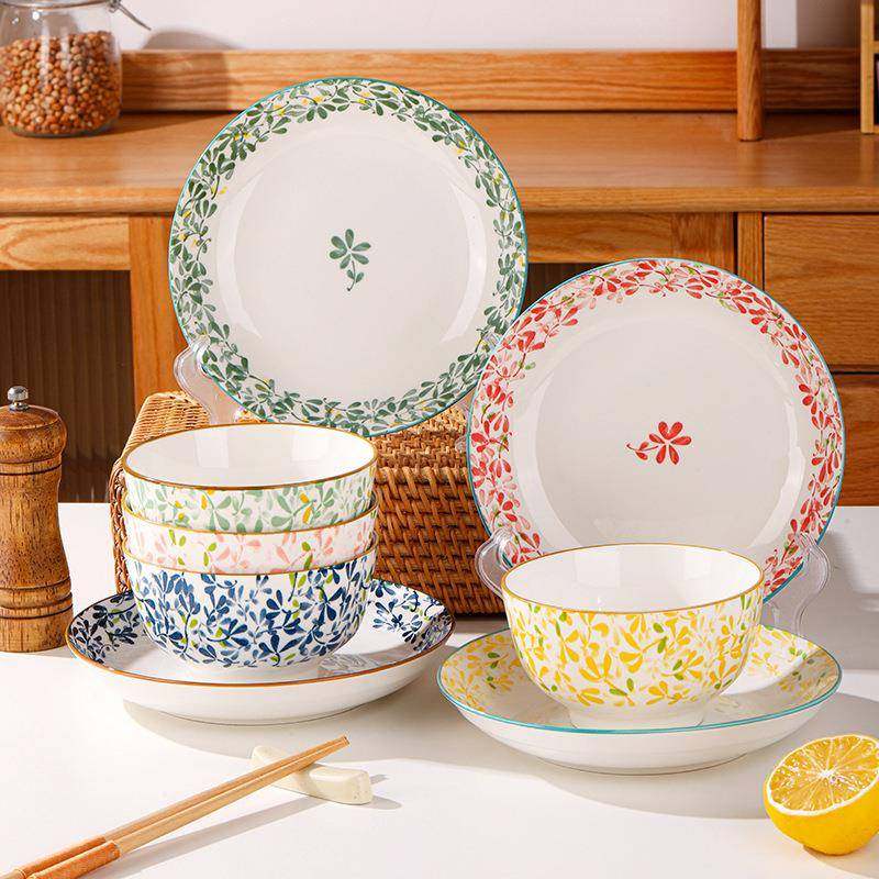 轻奢高级碗碟餐具套装陶瓷饭碗一人食菜盘勺子家用组合中式,餐饮具,碗,淘宝优惠券,粉丝福利购,淘宝优惠卷
