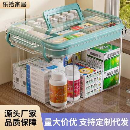 药箱家庭装多层透明便携急救药盒大容量医药箱子大号家用药品收纳