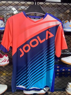 现货新款JOOLA优拉尤拉乒乓球服装男女比赛服运动短袖上衣 多巴胺