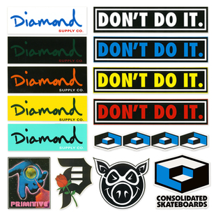 滑板品牌集锦贴纸primtive/PIG/CONSOLIDATED/DIAMOND防水丝印