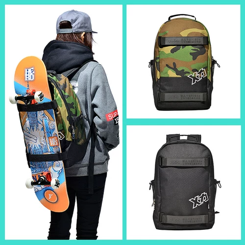 Скейтборд с двумя изогнутыми концами, рюкзак, защитное снаряжение, сумка-органайзер