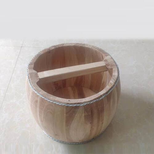 实木大米斗圆形传统老式好寓意摆件家具饰品古式木质器皿量具升斗