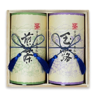 日本进口久上林春松本店宇治煎茶玉露抹茶粉两盒装