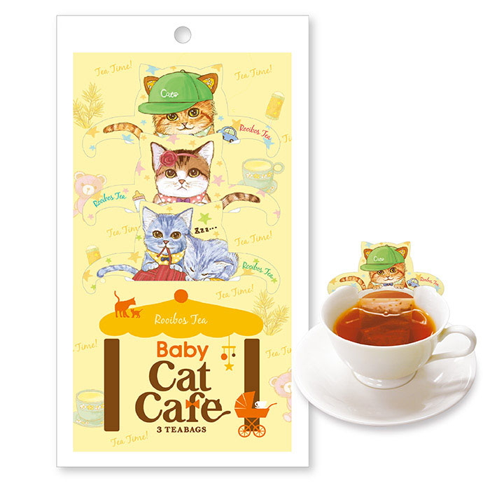 日本超可爱人气cat cafe猫咪狗狗红茶绿茶茶包