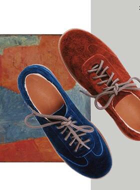 自然而蓝丨两色经典复古真皮小众休闲百搭德训鞋 25春季新品