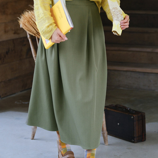 自然而蓝|自留 中式改良 不皱显瘦 半松紧半身裙 春夏 原创自制