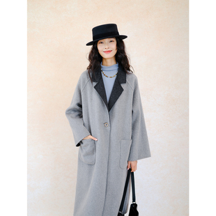 气质双面呢大衣 自然而蓝 再升级 经典 原创自制 羊绒羊毛混纺