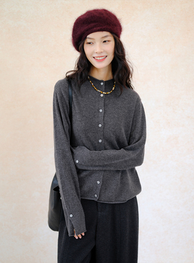 自然而蓝｜三色圆领慵懒松驰长袖针织开衫 25秋季自制