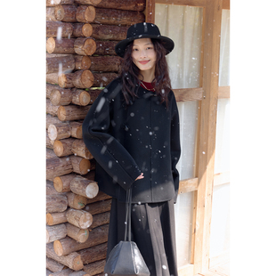 新中式 新品 通勤温暖轻盈 25冬季 斜门襟外套 自然而蓝｜羊绒