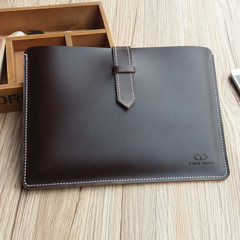 头层牛皮平板保护套适用于ipadprominiair真皮简约电脑包macbook皮套手工制作可定制
