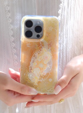 THE NEW原创设计丨落日星小众高级感IMD双层亮面闪粉适用苹果17/15/16promax不撞壳ins艺术iPhone支架手机壳