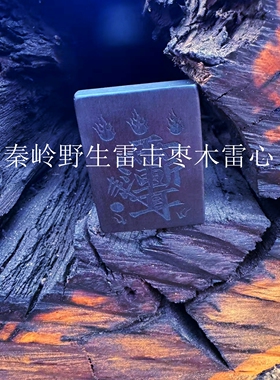 西北秦岭野生雷击枣树雷劈木雷心无事牌雕刻阴阳料雷击木紫薇雷祖