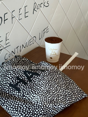 iimomoy韩国ins博主慵懒风字母简约百搭布袋点点单肩包购物布袋