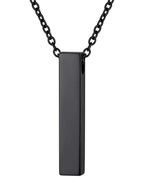 钛钢项链防过敏长方形骨灰盒吊坠