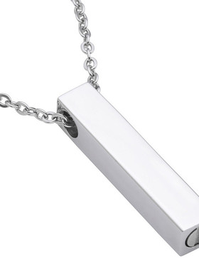 钛钢项链防过敏长方形骨灰盒吊坠