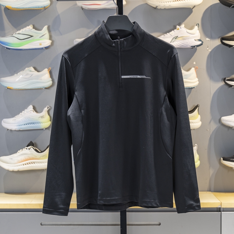 李宁长袖男子半拉链长袖T恤