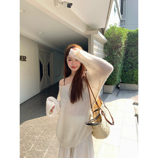 女新款 马海毛镂空罩衫 早秋防晒针织上衣薄Aeo 米兰假日 Always