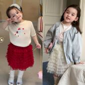 女童2026春款 Opao 2031 韩系百搭半身纱裙