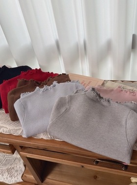 在仓 苏右 25冬 65113儿童纯色半高领打底衫