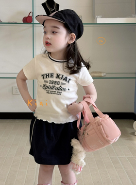 26夏 kiai 女童字母短袖862126 藏青半裙862103