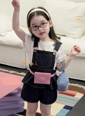 26夏 kiai 女童牛仔套装862163 白色圆点短袖862177