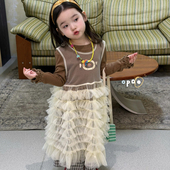 韩系T恤上衣6062 Opao 女童2026春款 蛋糕背心纱裙2006