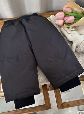 XLMS 儿童25冬款90白鸭绒加厚黑色羽绒裤男女童靴裤保暖裤8003