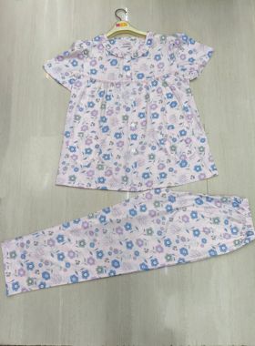 莉安娜品牌睡衣新款短袖长裤舒适透气家居服1125401