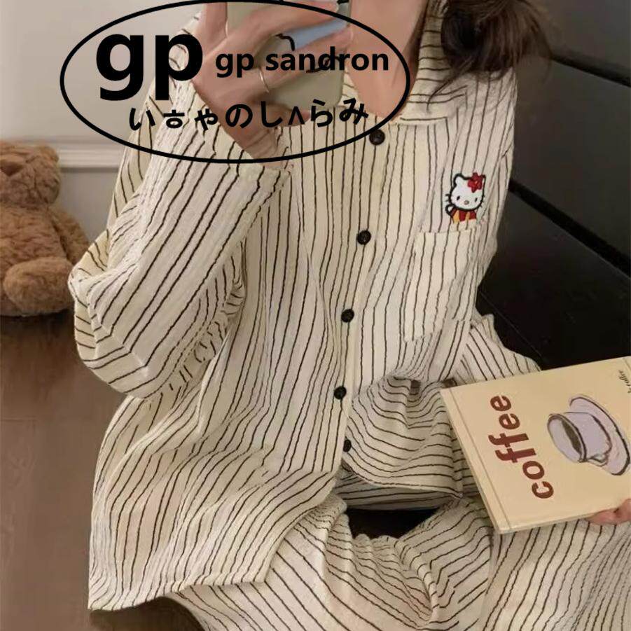 日本gp纯棉睡衣女卡通少女长袖