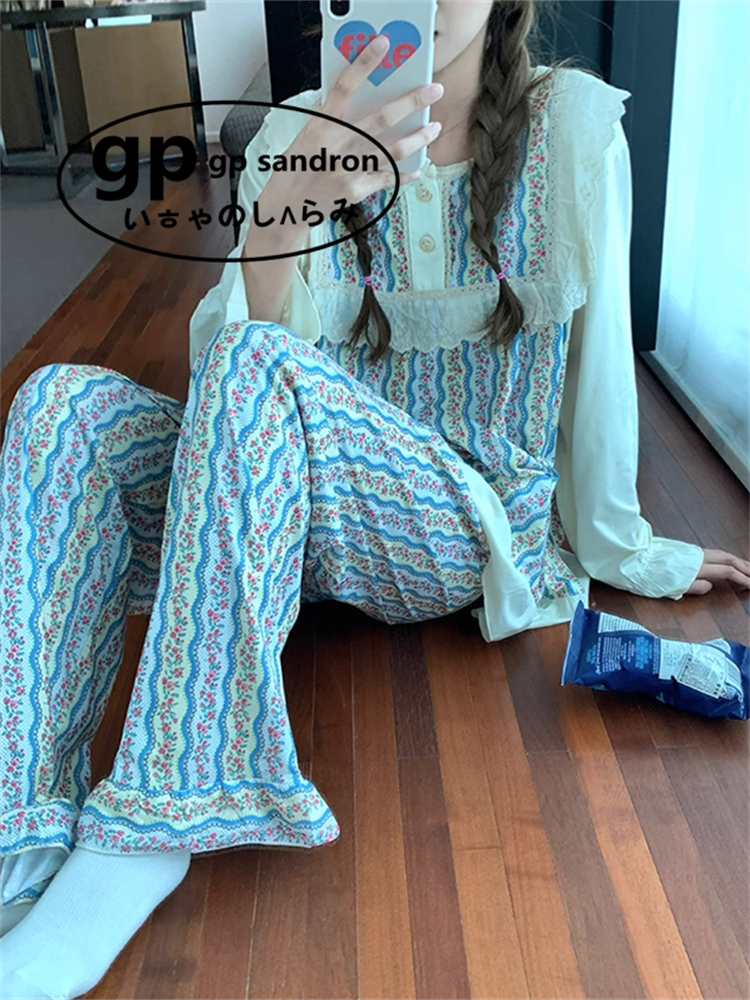 日本代购gp碎花睡衣女亲肤家居服