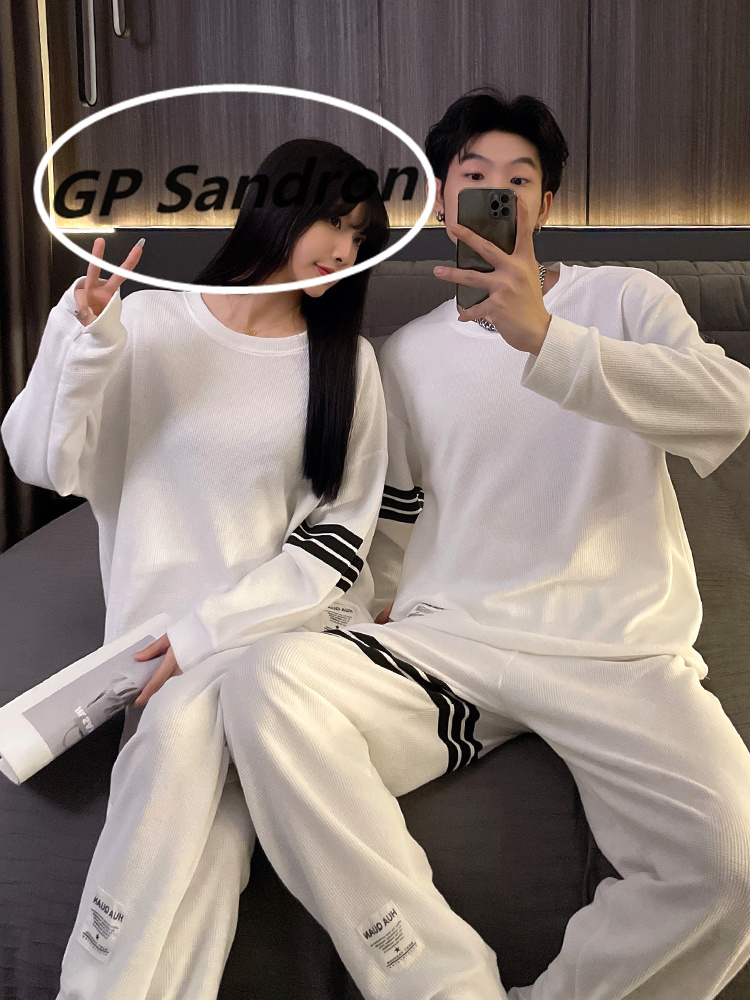 情侣睡衣女纺棉男士大码家居服