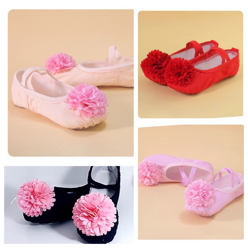 戏曲舞蹈鞋小红娘舞鞋儿童软底猫爪舞蹈鞋梨园小花旦舞蹈鞋花朵鞋