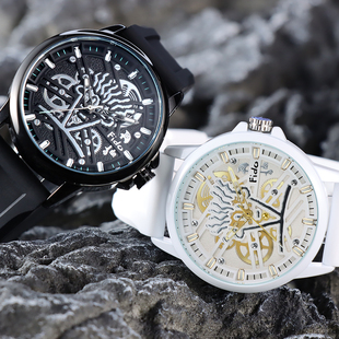 FidoDido七喜小子潮牌手表镂空机械风齿轮学生时尚 运动防水夜光表