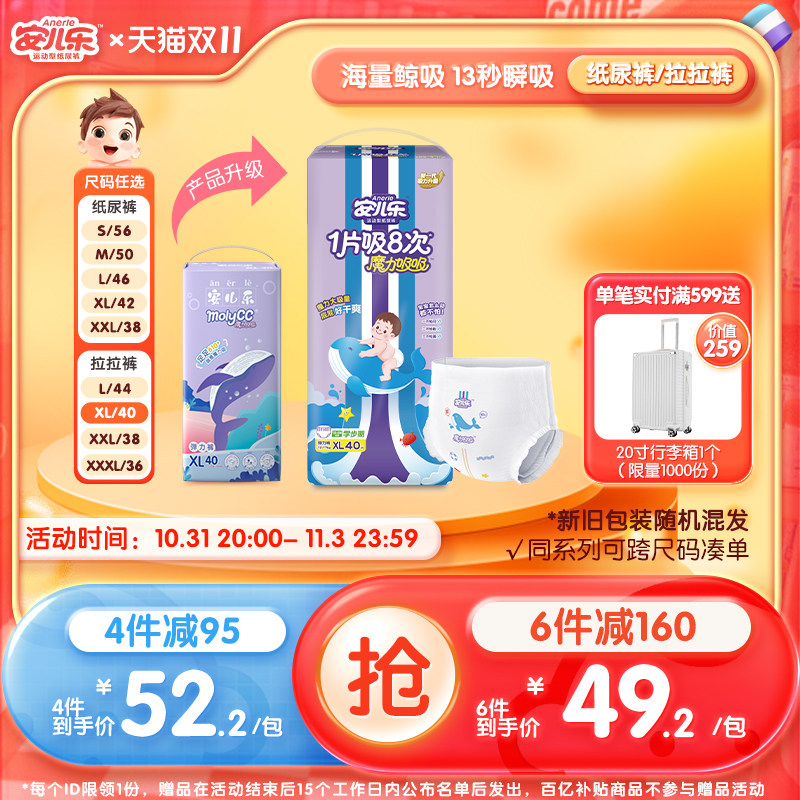安儿乐魔力吸吸婴儿透气纸尿裤拉拉裤s-xxxl码干爽尿不湿官方试用属于什么档次？