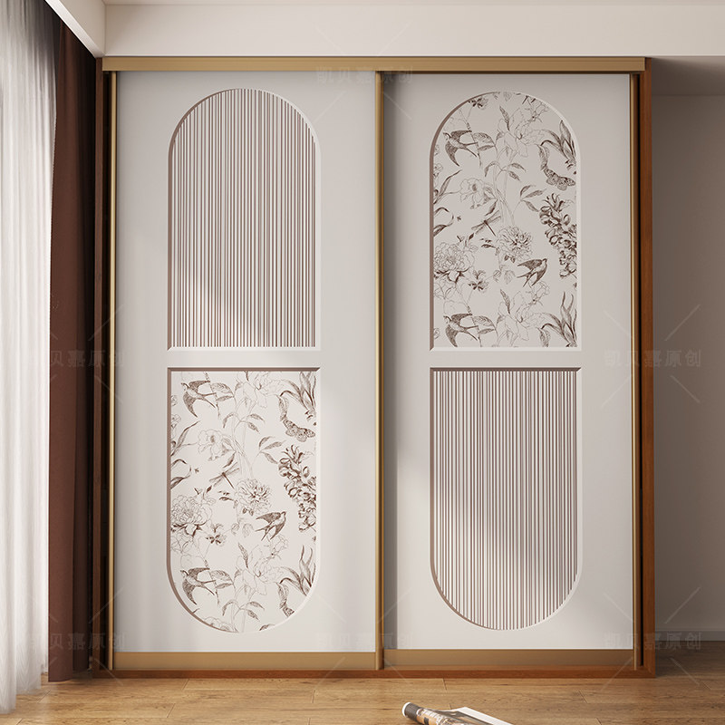 法式燕子翻新衣柜门贴纸北欧装饰家具柜子移门贴画自粘PVC可定制,家居饰品,软装墙贴,淘宝优惠券,粉丝福利购,淘宝优惠卷