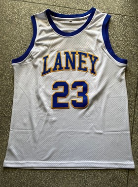 高中版23号白色蓝色黄色刺绣球迷健身训练服