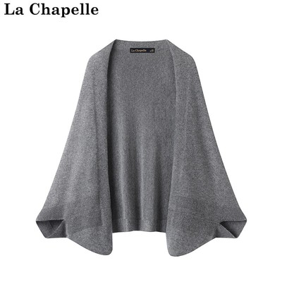 拉夏贝尔/La Chapelle秋冬款针织披肩女柔软开衫斗篷外搭宽松上衣