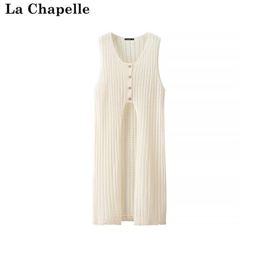 拉夏贝尔/La Chapelle外搭无袖针织背心女夏季新款设计感流苏罩衫