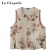 提花外搭无袖 拉夏贝尔 叠穿马甲女 新款 圆领新中式 Chapelle春季