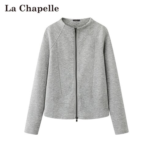 拉夏贝尔/La Chapelle春季新款设计感拉链卫衣日系运动风显瘦外套