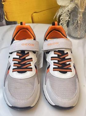 GEOX专柜正品会呼吸的鞋白橙色男童休闲运动鞋J25GMA 2/2