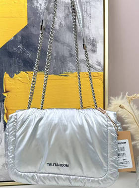 意大利轻奢品牌韩国小众银色时尚百搭单肩斜挎包402623