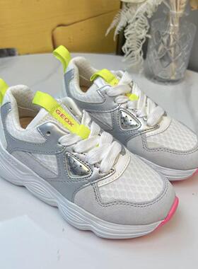 GEOX专柜正品会呼吸的鞋儿童白色休闲运动鞋J04CNB 2/2 28-2