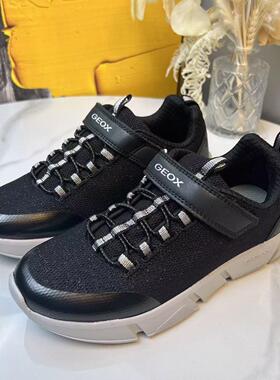 GEOX专柜正品会呼吸的鞋儿童黑色休闲运动鞋J16DLB 2/2