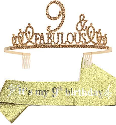 9th birthday gifts for girls 9th birthday tiara and sash gol