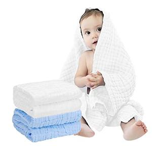 FOOK FISH Muslin Baby Towel 2 Pack Super Soft Cotton Gauze B