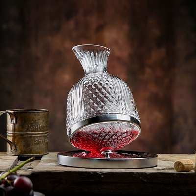 摇摇旋转醒酒器高档奢华家用不倒翁葡萄酒陀螺分酒器手工无铅加厚