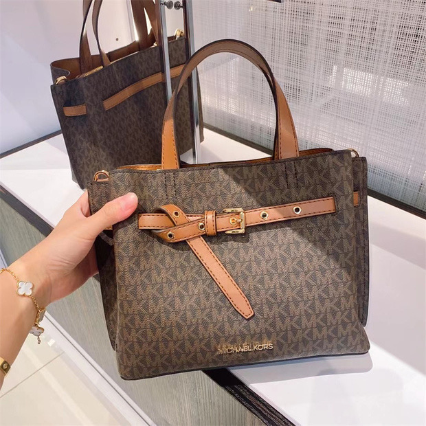 【正品保障】MK女包新款emilia戴妃包蝴蝶结手提斜挎包老花百搭